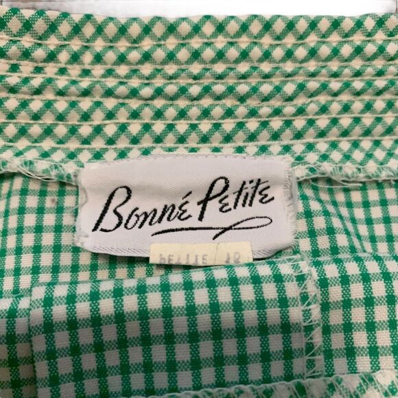 Bonne Petite Vintage Plaid Skirt Green Button Front Women’s Size 16 P - Picture 7 of 11